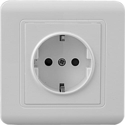 Power Socket,25A EU Standard Electrical Outlet 86mm * 86mm White Panel wall socket