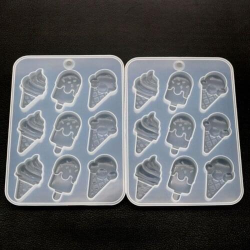 Simulated Food Resin Mold Ice Cream Cones Cute Food Keychain Pendant Silicone Resin Mold Jewelry Making Tools Crystal Mold 1pc