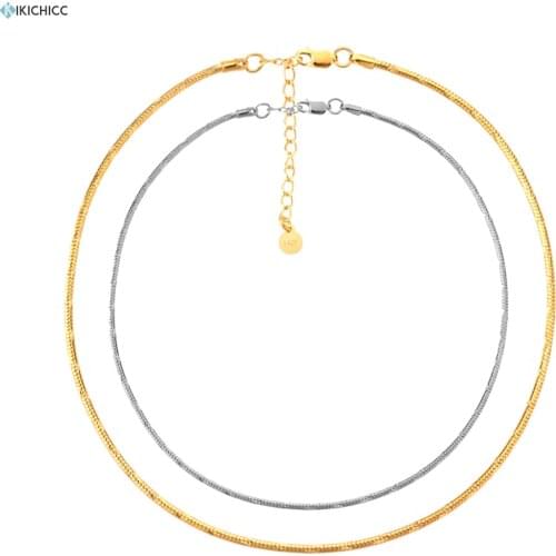 Kikichicc New 925 Sterling Silver 2020 Rock Punk Chain Twist Necklace Choker 2020 Rock Punk Fashion Luxury Jewelry For European