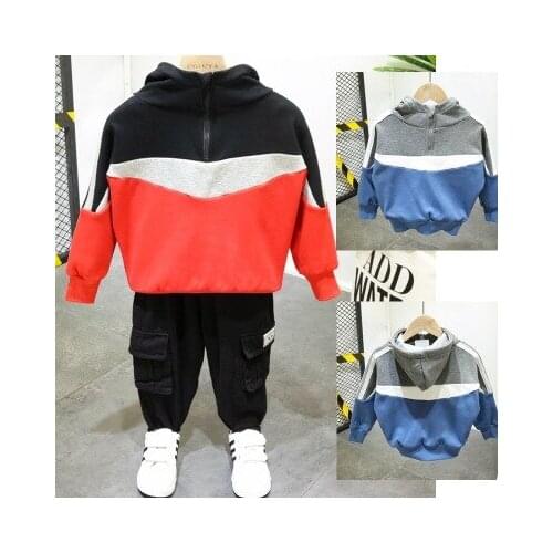 Boys Clothing Sets 2019 Autumn Winter New Childrens Tracksuits Kids Boys Hooded Jacket Pullovers+cargo Pants 2pcs Boys Suits