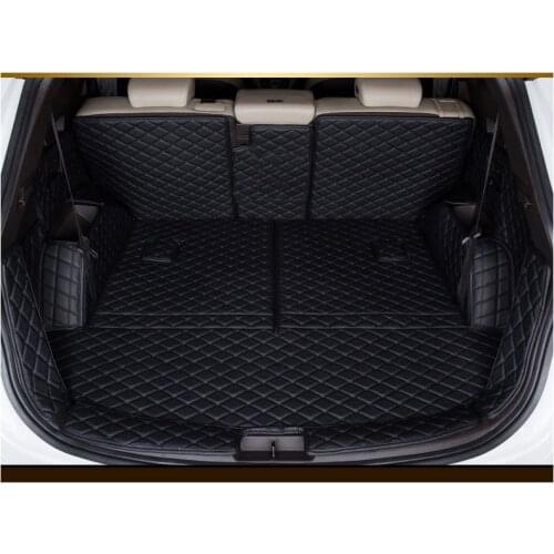 For hyundai santa fe leather car trunk mat cargo liner 2013 2014 2015 3rd generation
