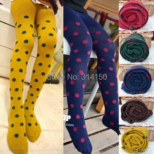 1Pairs /Lot Cute Baby Girls Dot Leggings Kid Candy Color Pantyhose Lovely Princess Fashion Leggings For Children Spring Wear