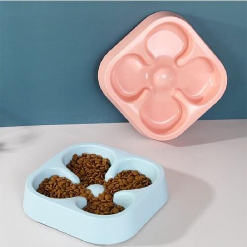 Pet Food Bowl High-grade Plastic Dog and Cat Bowl Four-leaf Flower-shaped Pet Supplies