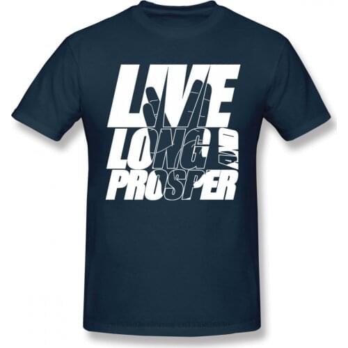 New Summer LIVE AND PROSPER Design Star Trek Science FictionTV Series Cotton Men T-Shirt