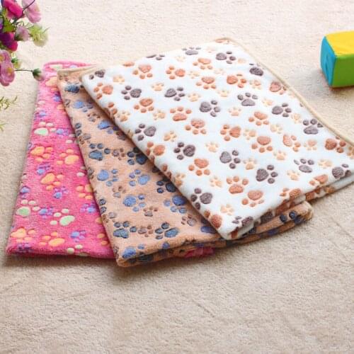 Cute Pet Small Large Warm Pet Paw Dog Puppy Cat Fleece Soft Blanket Beds Mat