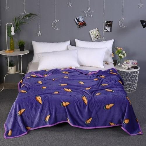 Cartoon Print Soft Warm Coral Fleece Blanket Winter Sheet Blanket For Bed Childrens Air Conditioning Blanket Warm Cover