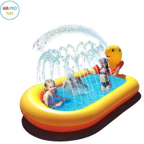 Inflatable Sprinkler Pool for Kiddie Family, 3 in 1 Wading Splash Pool Baby Outdoor Water Toys, Splash Play Swimming Pool with D