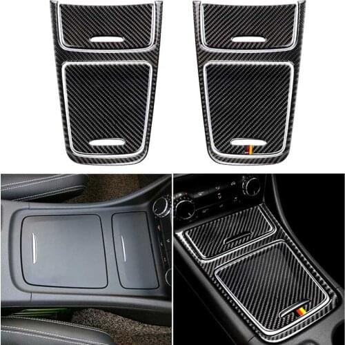 Carbon Fiber Central Control Gear Panel Sticker Decoration Trim Car Cover Accessories For Mercedes A Class CLA GLA 2013-2018