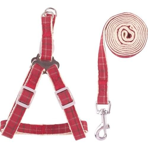 Adjustable Nylon Harness Leash Cute Dog Puppy Chihuahua Vest Collar Set Pink For Small Medium Dogs Cats Pet Accessories