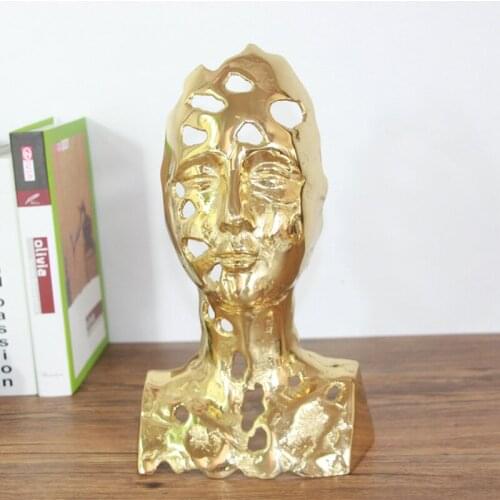 NORDIC STYLE LUXURIOUS ABSTRACT CHARACTER STATUE FIGURE ART SCULPTURE BRASS CRAFTS CLASSICAL HOME OFFICE DECORATION R2693