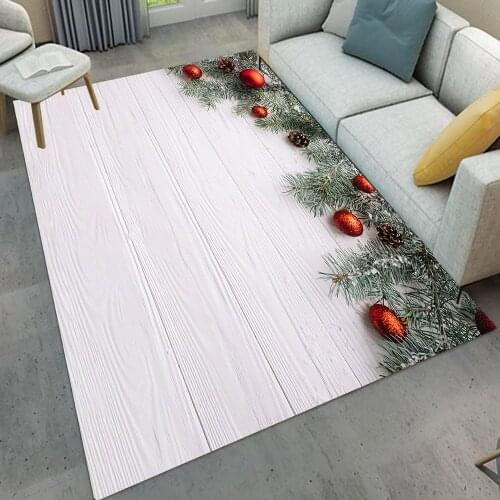 Christmas theme Living Room Indoor Home Carpets Decor Soft Flannel Floor Mat Carpet Christmas Trees Rectangle Area Rug