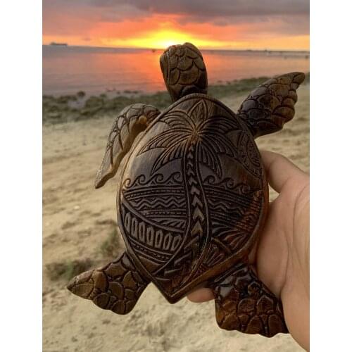 Garden Sculpture, Sea Turtle Shaped Resin Statue Outdoor Artware Decorative Tools for Backyard Park, Brown