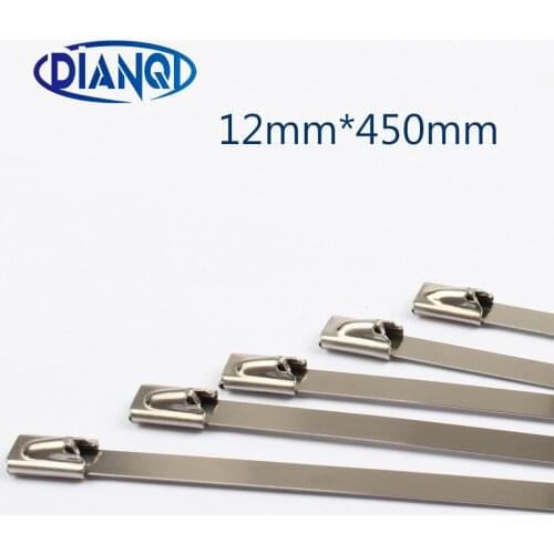 12mmx450mm 12*450mm 12mm*450mm Latching Self-Locking Stainless Steel wires cable ties self-Lock tie wrap zip ties 201 304 316