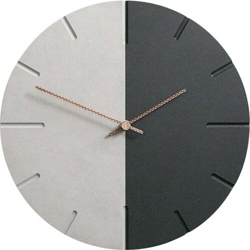 Nordic Minimalist Wall Clock Wooden Creative Round Silent Wall Watch Vintage Living Room Reloj De Pared Home Decoration EB50WC