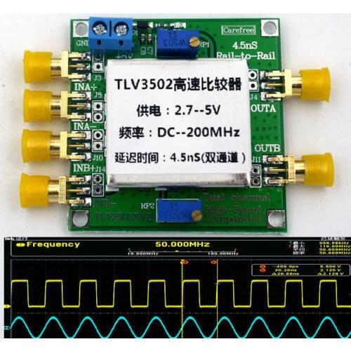 TLV3502 Dual channel High - Speed Comparator 4.5-ns, Rail-to-Rail Comparator push-pull output comparators feature