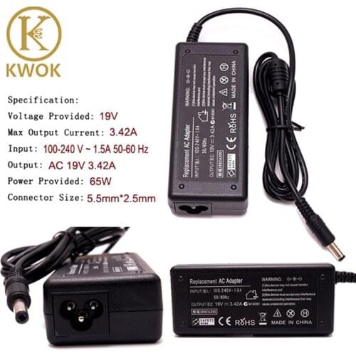 19V 3.42A Universal Laptop Charger Tips Replacement AC Adapter Power Supply Charger Cord For Toshiba SADP-65KB Notebook Charger