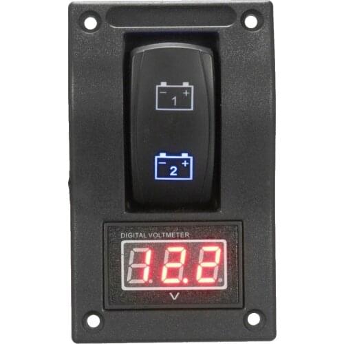 High Quality DC 12V Car Boat Dual Battery Test Panel Rocker Switch LED