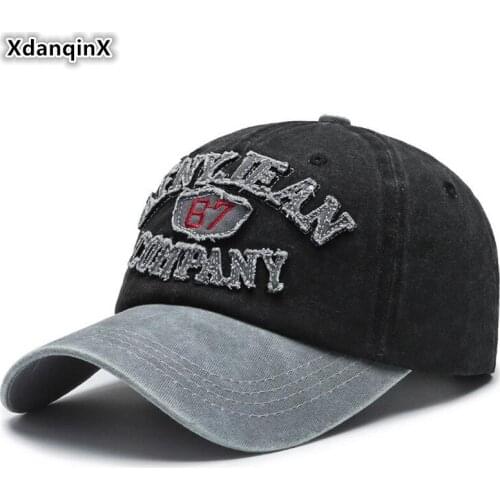 XdanqinX New Washed Cotton Baseball Caps For Men Women Cap Embroidery Casquette Dad Hat Black Snapback Cap Couple Hip Hop Cap