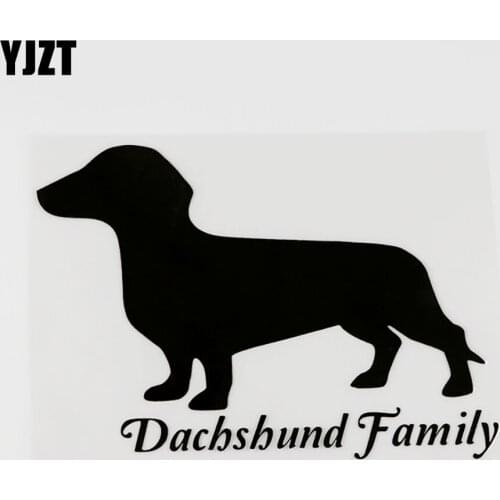YJZT 15.2CMX10.7CM Animal Dachshund Family Vinyl Car Sticker Window Accessories 8C-0051