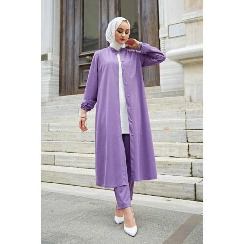 2 Pieces Comforabl Womens Set,Maxi Tunic and Pant Double Suit For Summer İslamic Fashion Muslim Clothing Turkey Dubai Abaya