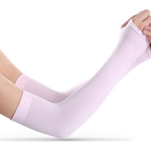 1 Pair UV Protection Long Arm Sleeve Running Golf Cycling Soft Cooling Warmer Gloves for Adult/Child AUG889