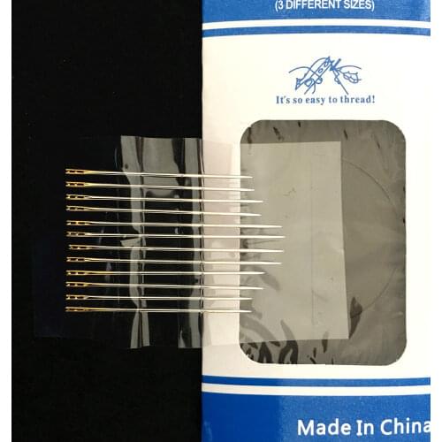 12 pieces/sets of High Quality Needles Multi-size Side Opening Stainless Steel Darning Needle Household Tools Hand Sewing Needle