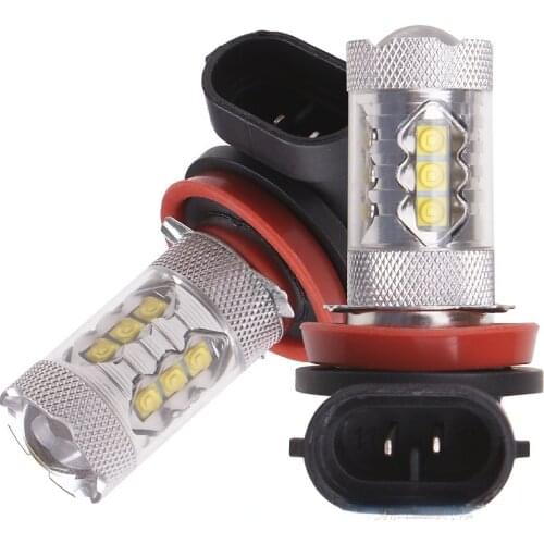 2 Pcs H8 fog light 80W Cree Chips LED Fog Lamp headlight Bulb Auto lights 12V 6000K xeno White car styling foglight