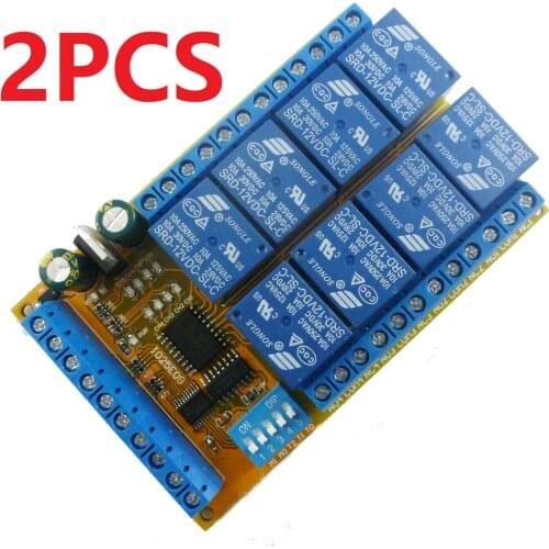 2x IO25E08 8ch Flip-Flop Latch Relay Board Bistable Self-locking Electronic Switch Module Power Conditioner/Sequencer Board