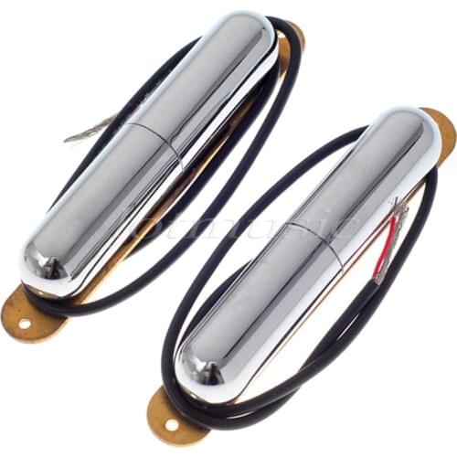 2Pcs High Guality Lipstick Tube Single Coil Pickup Guitar Pickup Chrome