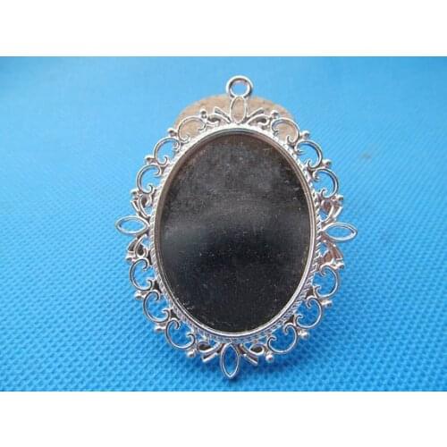 3pcs 3 colors Oval Base Setting Tray Bezel Pendant Charm/Finding,fit 30mmx40mm Cabochon/Cameo,Double Same Side