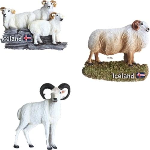 Handmade Painted Iceland Sheep 3D Fridge Magnets Tourism Souvenirs Refrigerator Magnetic Stickers Gift