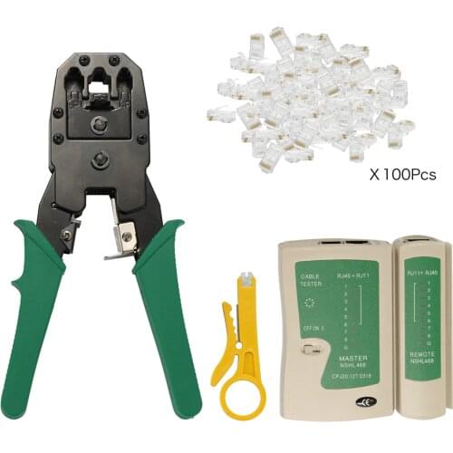 4Pcs/set RJ45 RJ11 RJ12 CAT5 CAT5e Portable LAN Network Repair Tool Kit Utp network cable tester Plier Three net clamp tool