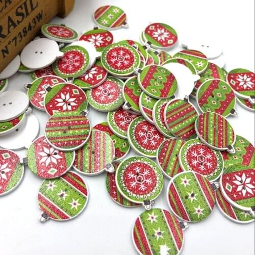 50pcs Mix Christmas kids/ Baby Wood Button DIY Craft Sewing 23mm WB454
