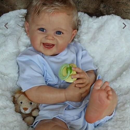 22 Inch Reborn Baby Accessories DIY Blank Smiling Tori Kit With Body Eyes Fresh Color Soft Vinyl Unpainted Unfinished Doll Part