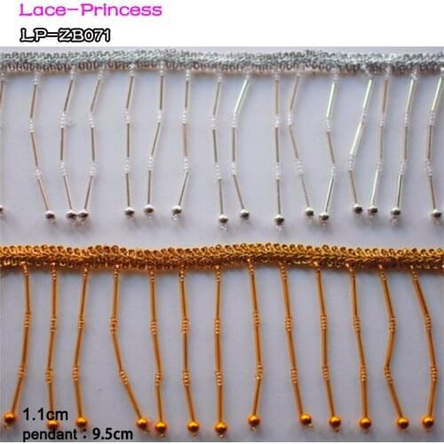 2MX10CM gold silver fabric beads drill clothing accessories collar flower DIY handmade beading Braid lace trim fabric ZB071
