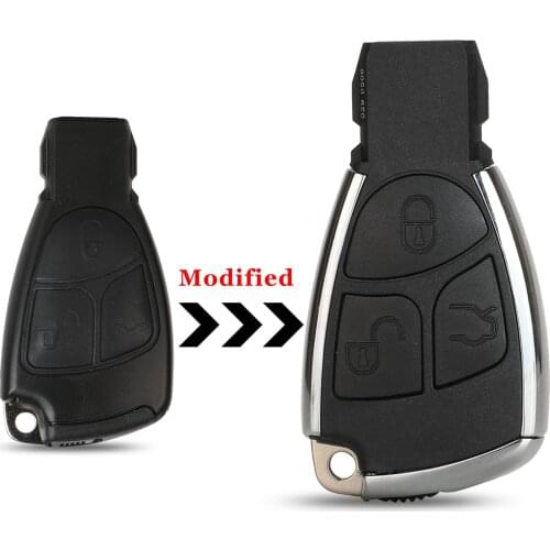 Jingyuqin New Modified New Smart Remote Key Shell Case Fob 3B for Mercedes-Benz CLS C E S + battery Holder
