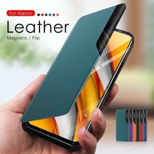 F3 5G case smart window view magnetic leather flip cover for xiaomi poco f3 pocophone poco poko f 3 pocof3 phone book stand case