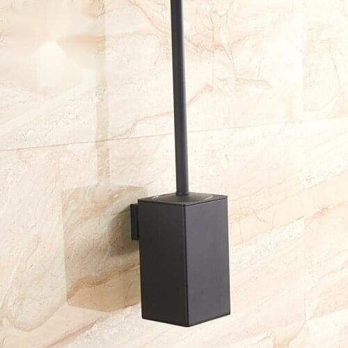 European Classical Black Oiled Bronze Toilet Brush Holder 304 Stainless Steel Round Base Wall Mount Bathroom Products