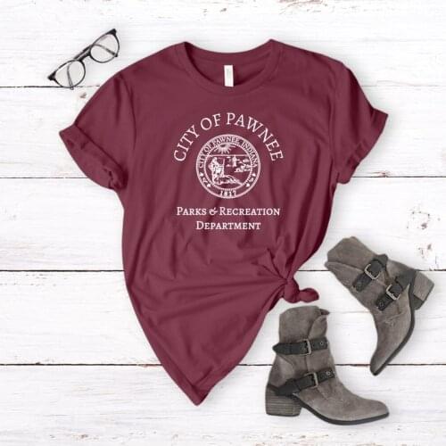 City of Pawnee t shirt hipster unisex Fashion women funny Parks and Rec aesthetic graphic camisetas tee top tshirt Drop Shipping