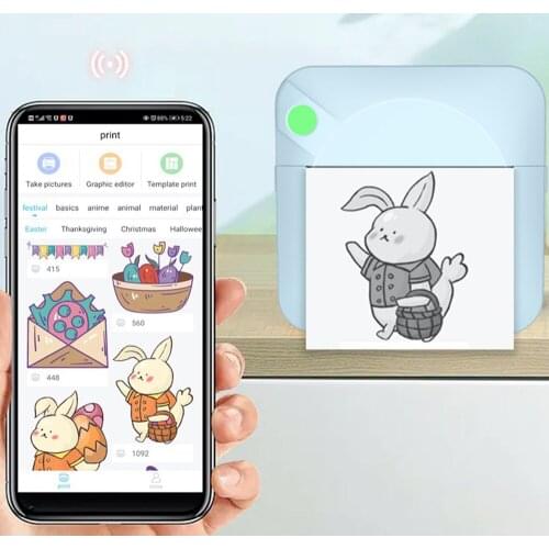 Pocket Small Handheld Photo Thermal Printer Portable Printer Mini Printer Ink Cartridge for iOS Android Printer Machine