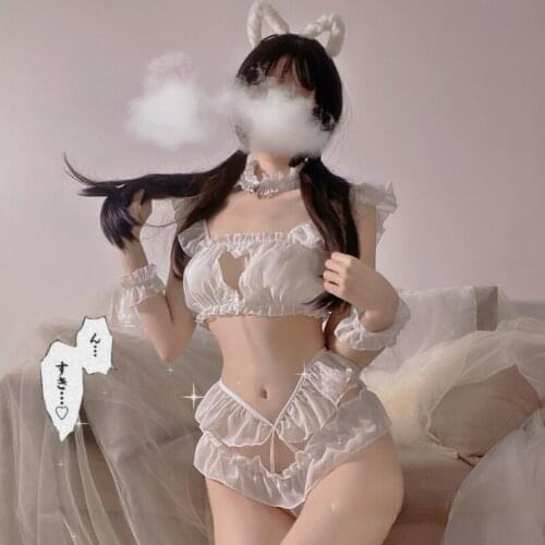Cat Outfits Anime Cosplay Halloween Costumes for Women Japanese Sexy Lingerie Uniformes Lace Underwear Student Temptation
