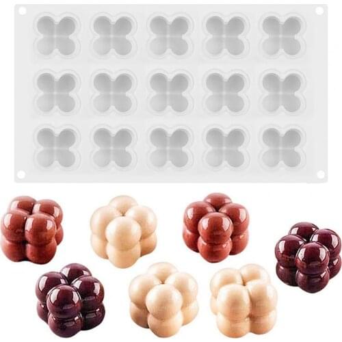 Easy Release BPA-free 15-Cavity Icing Biscuit Muffin Decor Cube Molds for Party