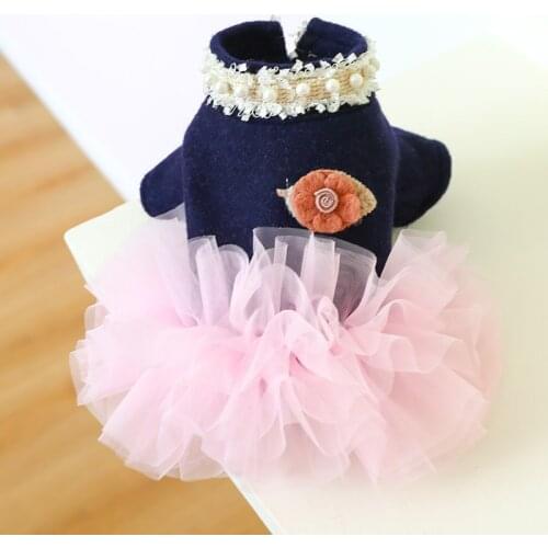 Hot Sale Fashion Teddy Bichon Pomeranian Pets Fall/Winter Dogs Small Dogs Two Feet Winter Clothes Princess Puff Skirt Wholesale