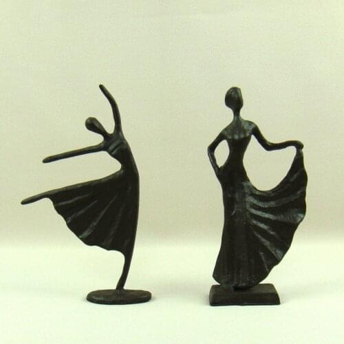 Metal Dancing Lady Miniature Handmade Cast Iron Danseuse Figurine Art and Craft Embellishment for Room Decor and Souvenir Gift