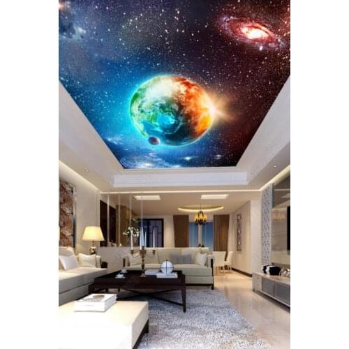 1809 Earth in the Planet Printing stretch ceiling film for workshop ceiling decoration