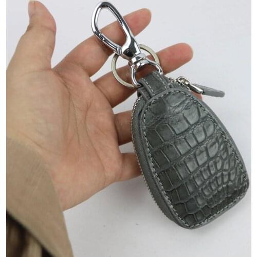 2020 New Arrivals 100% Real Crocodile Skin Keybag Luxury Key Chain Holder For Car Fashion Vintage Zipper Key Holder Organizer