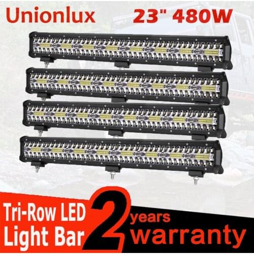 Wholesale 4pcs 23inch 480W Offroad Led Light Bar Tri-row Driving Lamp for Auto Trucks 4x4 Boat ATV 12V 24V Led Bar