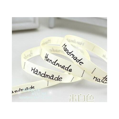 Wholesale 3/8''(10mm) Creamy White Handmade Printed grosgrain ribbon colored romantic ribbon gift wrap ribbons 9 Colors 2meters