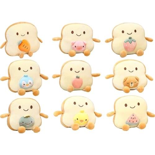 Toast Bread Pillow Cushion Cute Doll Short-Battered Cat Super Cute Plush Toy Birthday Gift