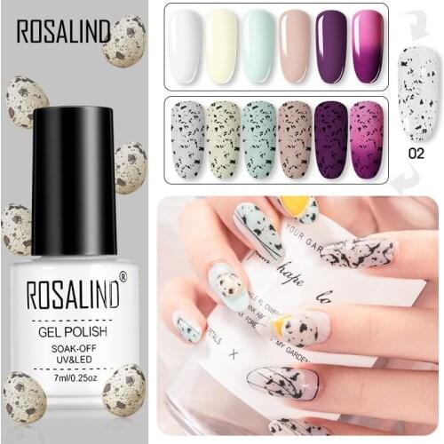ROSALIND 2PCS/Set Gel Nail Polish Transparent Eggshell Gel With Any Color Base Nail Art Semi Permanent UV Soak Nail Gel Kits